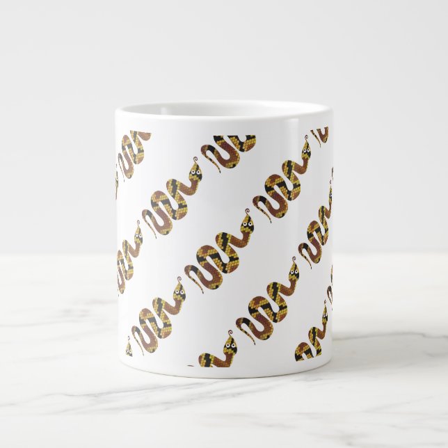 Snake Brown and Gold Silhouette Large Coffee Mug (Front)
