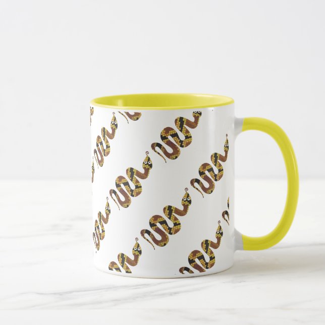 Snake Brown and Gold Silhouette Mug (Right)