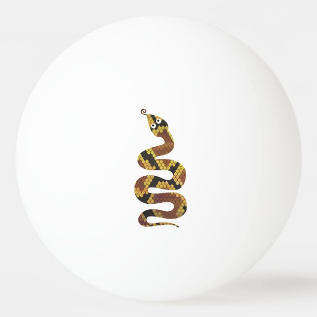 Snake Brown and Gold Silhouette Ping Pong Ball (Front)