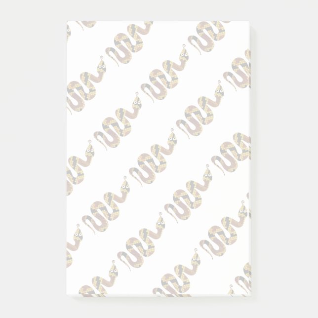 Snake Brown and Gold Silhouette Post-it Notes (Front)