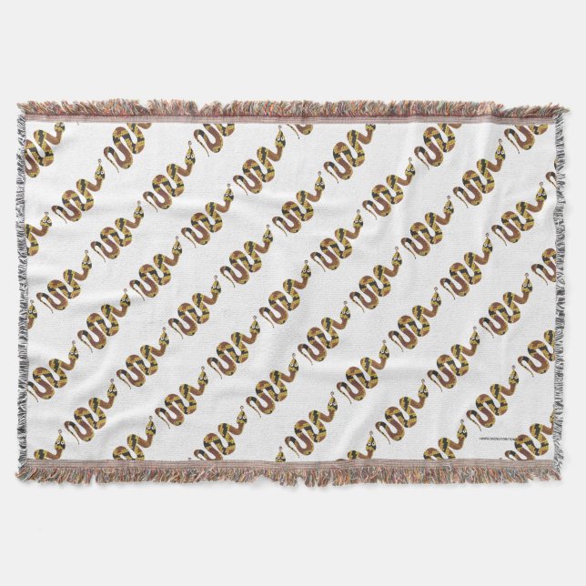 Snake Brown and Gold Silhouette Throw Blanket (Front)