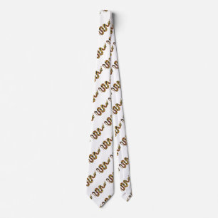 Snake Brown and Gold Silhouette Tie