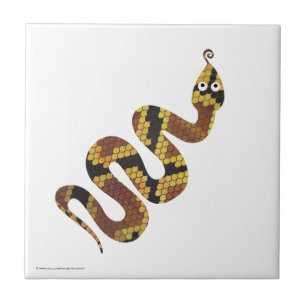 Snake Brown and Gold Silhouette Tile