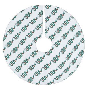 Snake Brown and Teal Print Silhouette Brushed Polyester Tree Skirt