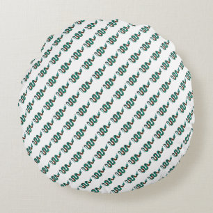 Snake Brown and Teal Print Silhouette Round Cushion