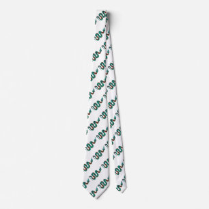 Snake Brown and Teal Print Silhouette Tie