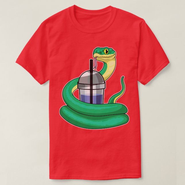 Snake Bubble tea T-Shirt (Design Front)