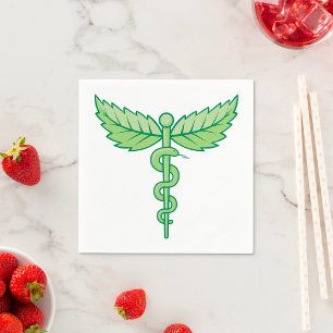 Snake Caduceus Paper Napkins