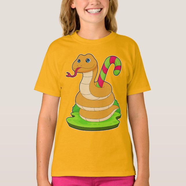 Snake Candy cane T-Shirt (Front)