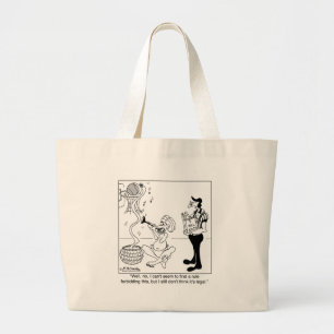 Snake Charmer Plays Basketball Large Tote Bag