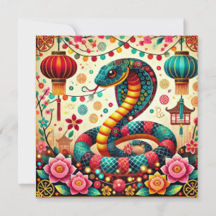 snake chinese zodiac card