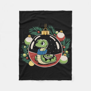 Snake Christmas Ll Cute Reptile Lover Xmas Festive Fleece Blanket