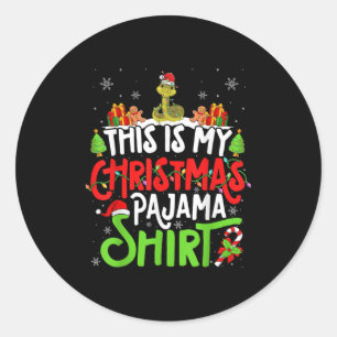 Snake Christmas Pajama Shirt Snake Lover Classic Round Sticker