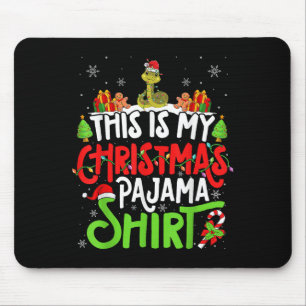 Snake Christmas Pajama Shirt Snake Lover Mouse Mat
