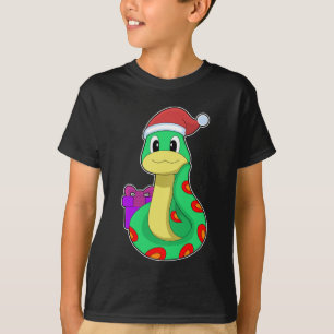 Snake Christmas Santa hat T-Shirt