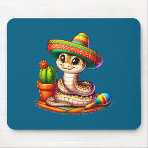 Snake cinco de mayo reptile lovers sombrero cactus mouse mat