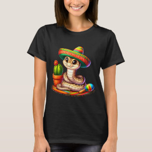Snake cinco de mayo reptile lovers sombrero cactus T-Shirt