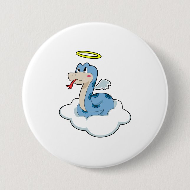 Snake Cloud Angel 7.5 Cm Round Badge (Front)