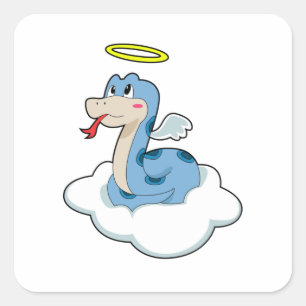 Snake Cloud Angel Square Sticker