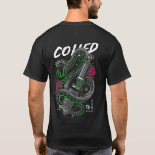 Snake Coiled Car Parts Illustration T-Shirt