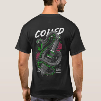 Snake Coiled Car Parts Illustration T-Shirt