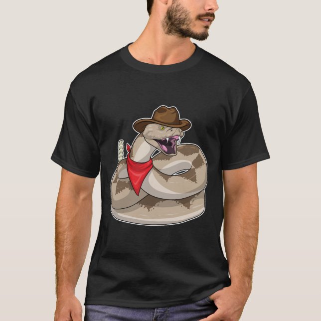 Snake Cowboy Cowboy hat T-Shirt (Front)