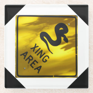 Snake Crossing Glass Coaster