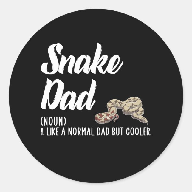 snake dad classic round sticker (Front)