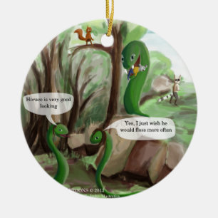 Snake Dental Issues Funny Ceramic Tree Decoration