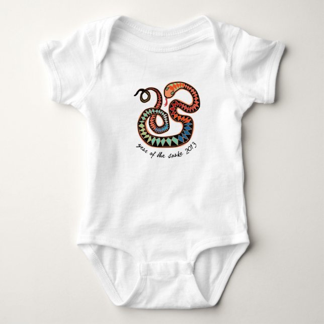Snake design created exclusively for 2013 babies. baby bodysuit (Front)