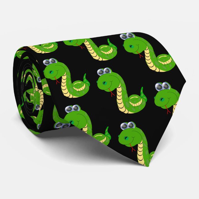 Snake Design Tie (Rolled)