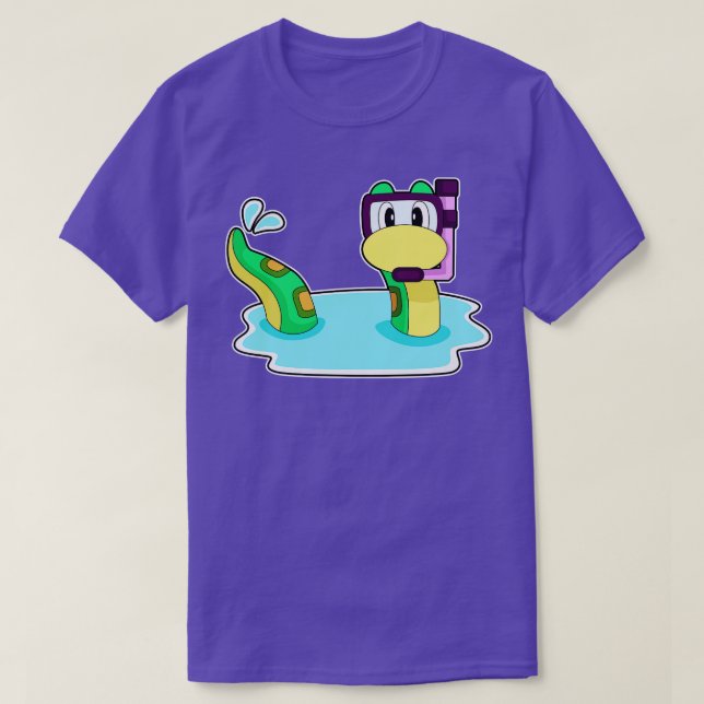 Snake Diver Snorkel T-Shirt (Design Front)