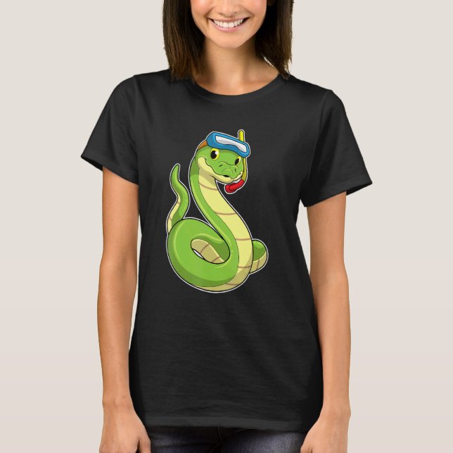 Snake Diving Snorkel Swimming Goggles T-Shirt (Front)