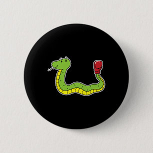 Snake Does Boxing  6 Cm Round Badge