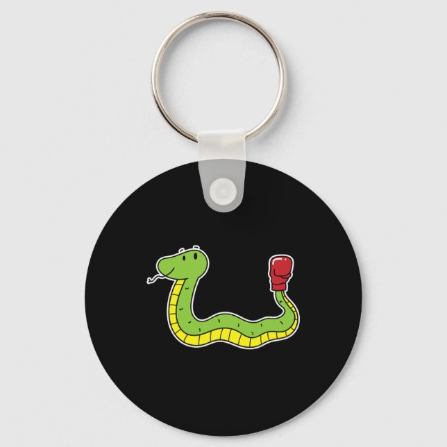 Snake Does Boxing  Key Ring (Front)