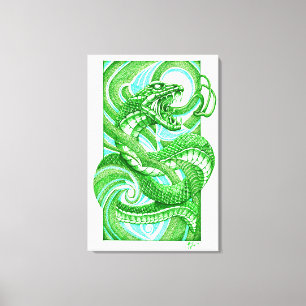 Snake Dotwork Hebi Canvas Print