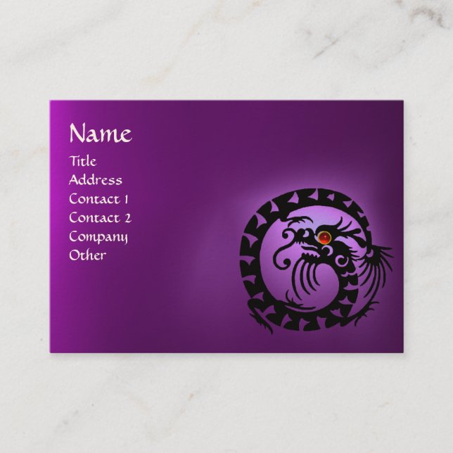 SNAKE DRAGON AMETHYST  purple white red Business Card (Front)