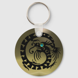 SNAKE DRAGON,black,blue aquamarine,grey agate Key Ring