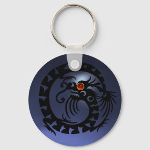 SNAKE DRAGON,black,red  ruby,blue topaz Key Ring