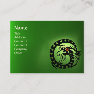 SNAKE DRAGON EMERALD green black red pink Business Card