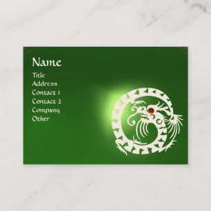 SNAKE DRAGON EMERALD green white red Business Card