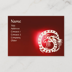 SNAKE DRAGON RUBY black and white red Business Card