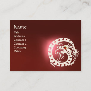 SNAKE DRAGON RUBY black and white red Business Card