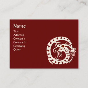 SNAKE DRAGON RUBY black and white red Business Card