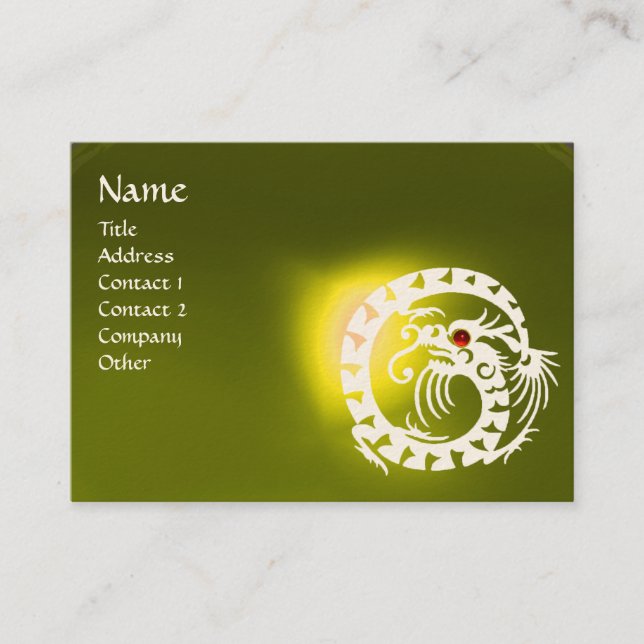 SNAKE DRAGON TOPAZ yellow white red Business Card (Front)