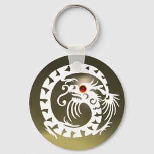 SNAKE DRAGON,white,red  ruby,grey agate Key Ring