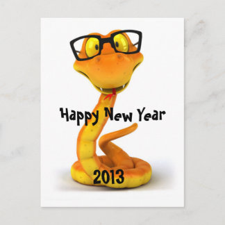 Snake Dude | Cute Chinese Zodiac Sign Holiday Postcard