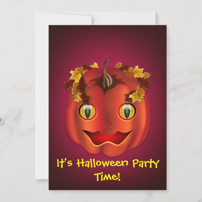 Snake-Eyed Jack-O-Lantern Halloween Invitation (Front)