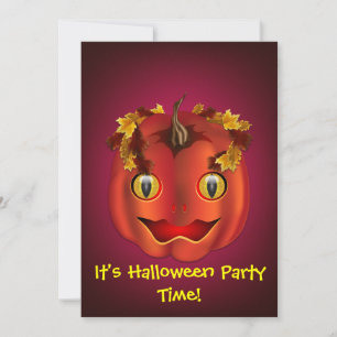 Snake-Eyed Jack-O-Lantern Halloween Invitation