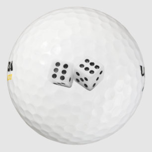 Snake Eyes Dice Golf Ball